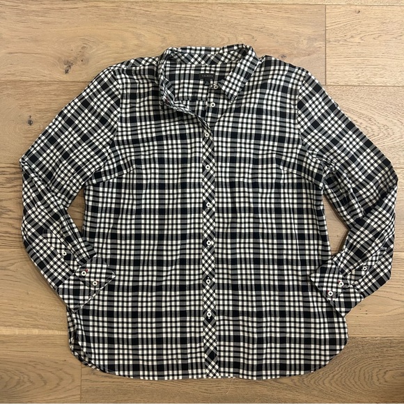 Talbots Plaid Check Metallic thread Button Down Shirt - Picture 1 of 9